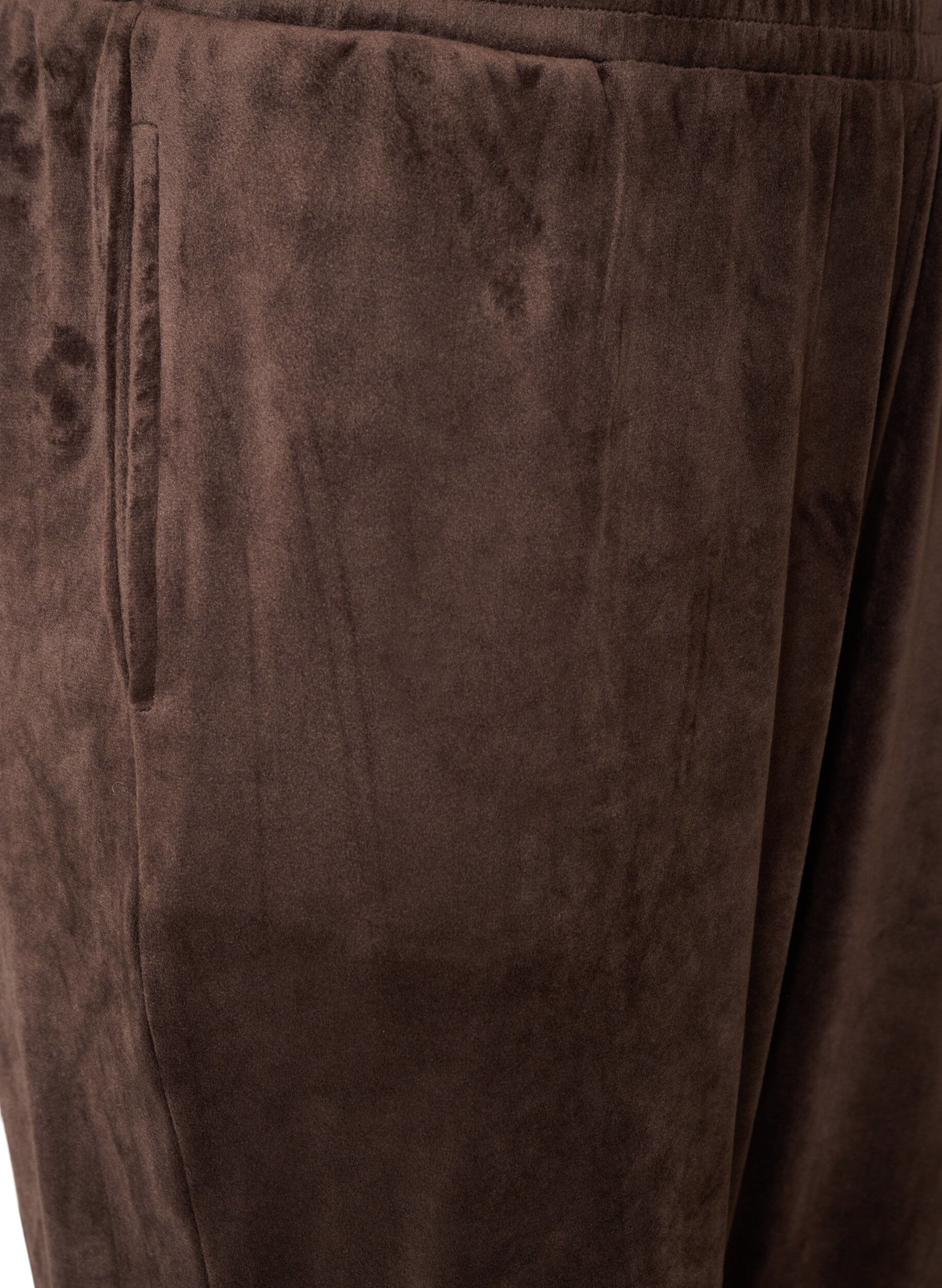 ZizziL&ouml;sa byxor i velour, Brun, Packshot image number 2