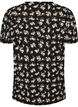 Blus med l&aring;nga &auml;rmar och blommigt tryck, Svart, Packshot image number 1