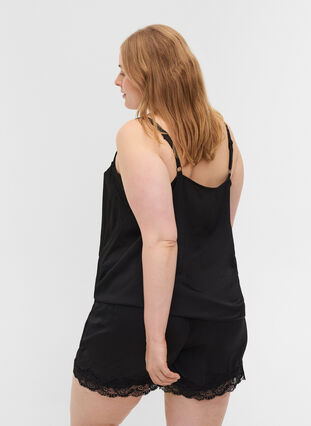 Pyjamasshorts med spets, Black, Model image number 1