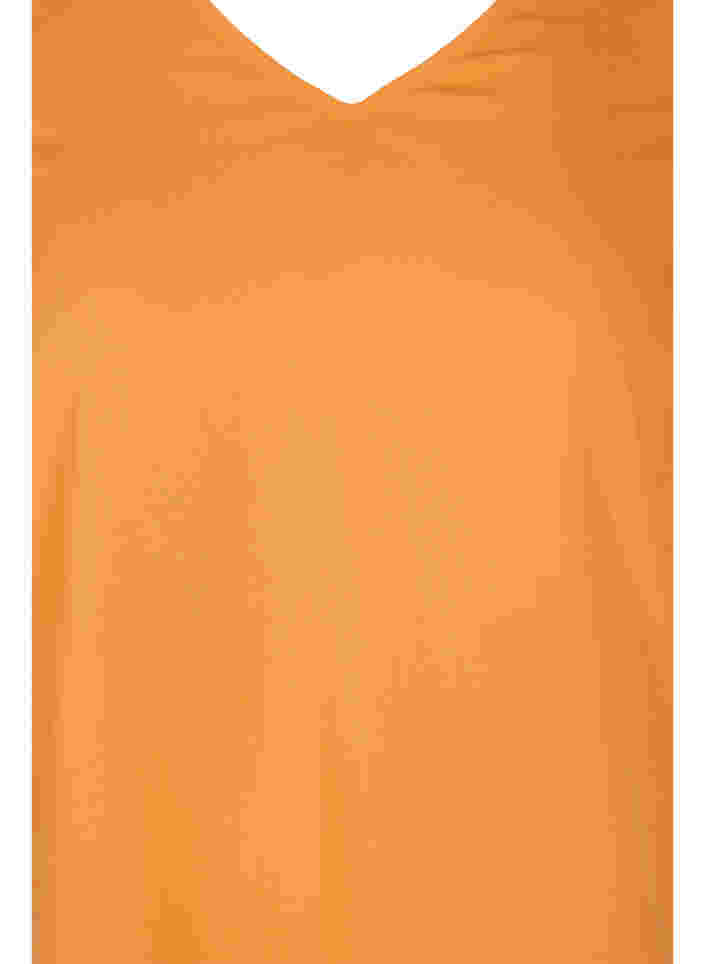 Kortärmad blus i viskos, Orange Peel, Packshot image number 2