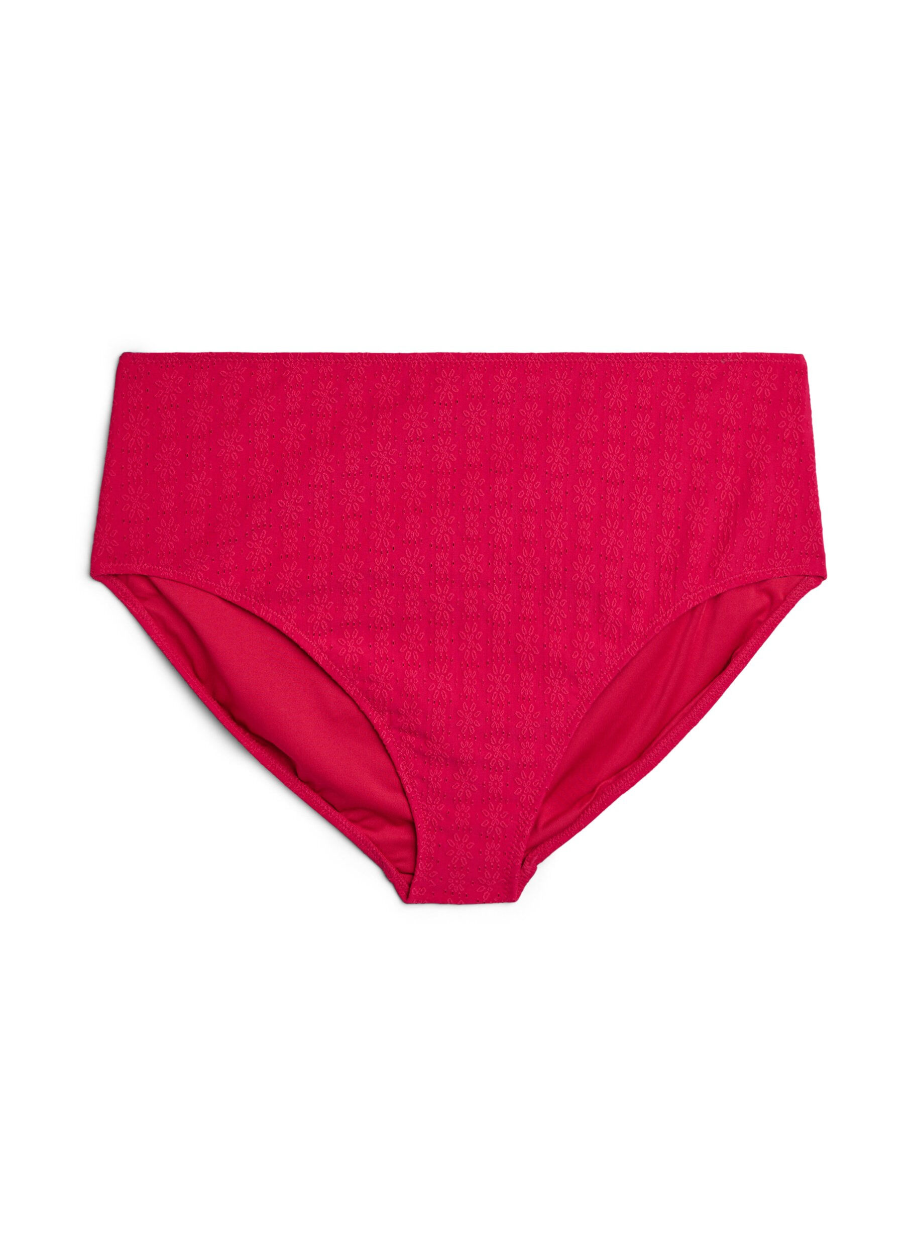 Zizzi Bikinitrosa med strukturm&ouml;nster och normal midja, Rosa, Packshot image number 0
