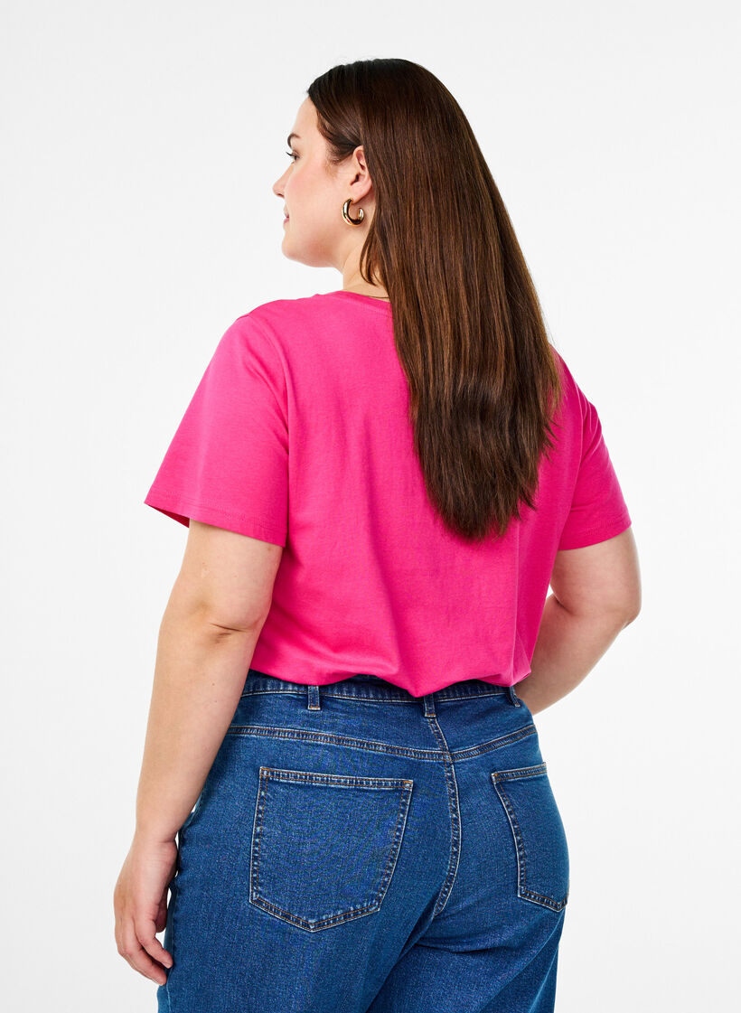 T-shirt i bomull med motiv, Raspb. w. Strawberry, Model image number 1