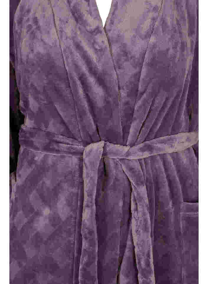 Lång morgonrock med fickor, Vintage Violet, Packshot image number 2