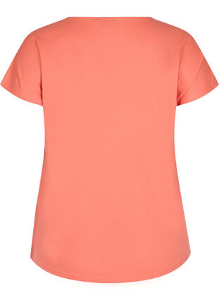 T-shirt i bomullsmix, Living Coral, Packshot image number 1