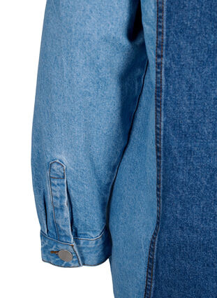 Colorblock jeansjacka, Light Blue Denim, Packshot image number 4