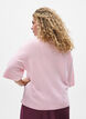 L&ouml;st stickad blus med korta &auml;rmar, Rosa, Model image number 2