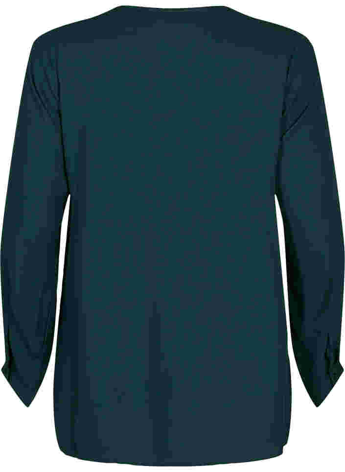 Enfärgad skjorta med V-ringning, Scarab, Packshot image number 1