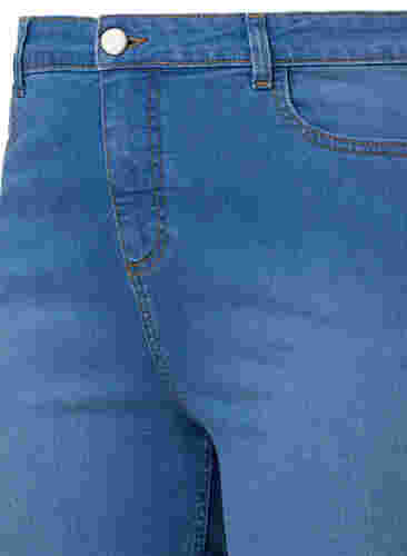 Jeansshorts med hög midja och slim fit, Medium Blue Denim, Packshot image number 2