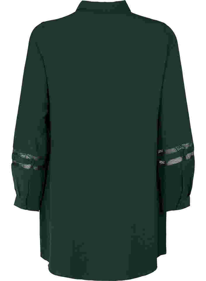 Lång skjorta med spetsdetaljer, Scarab, Packshot image number 1