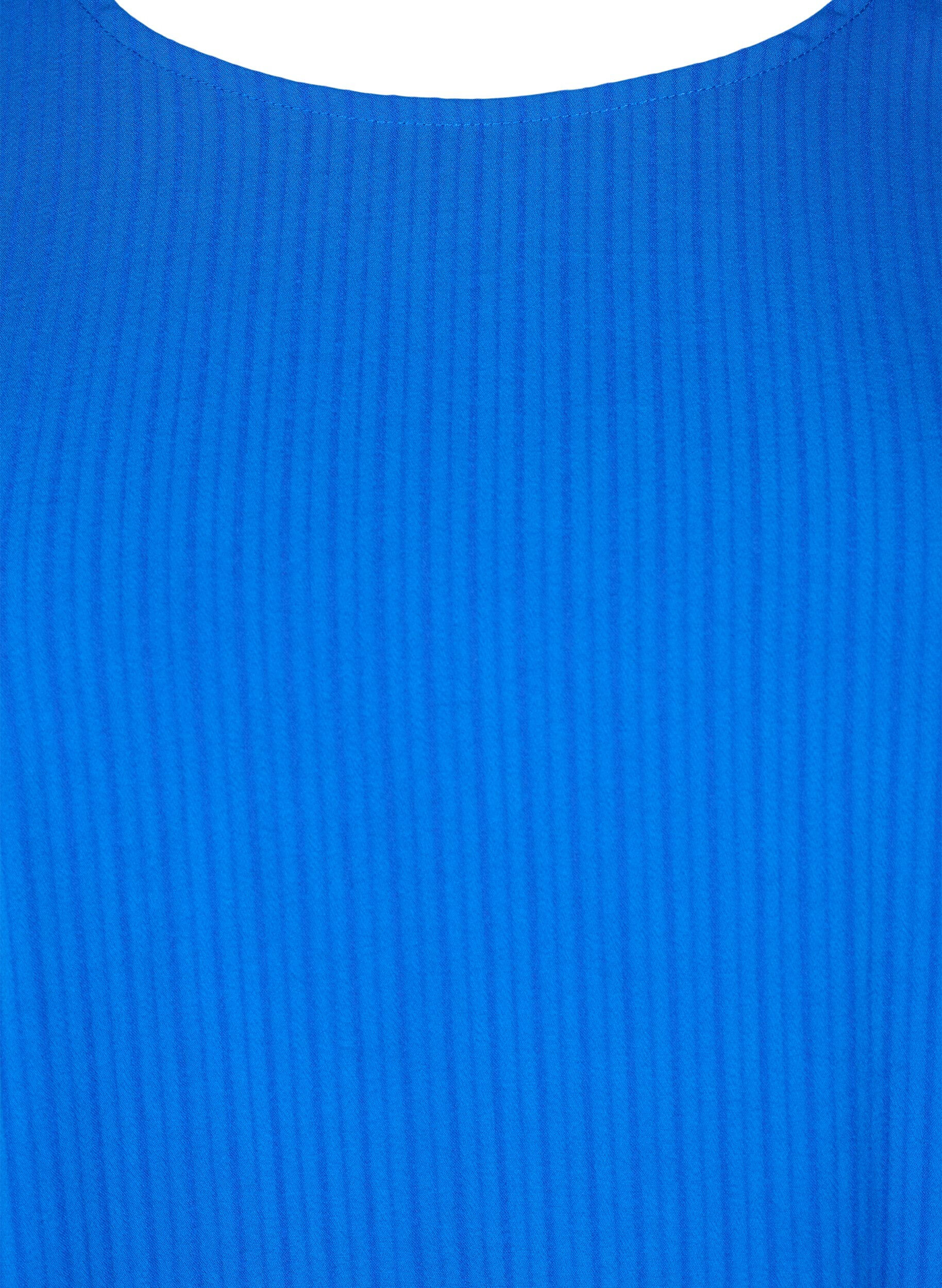 Zizzi Kort&auml;rmad viskosblus med knytband, Princess Blue, Packshot image number 2