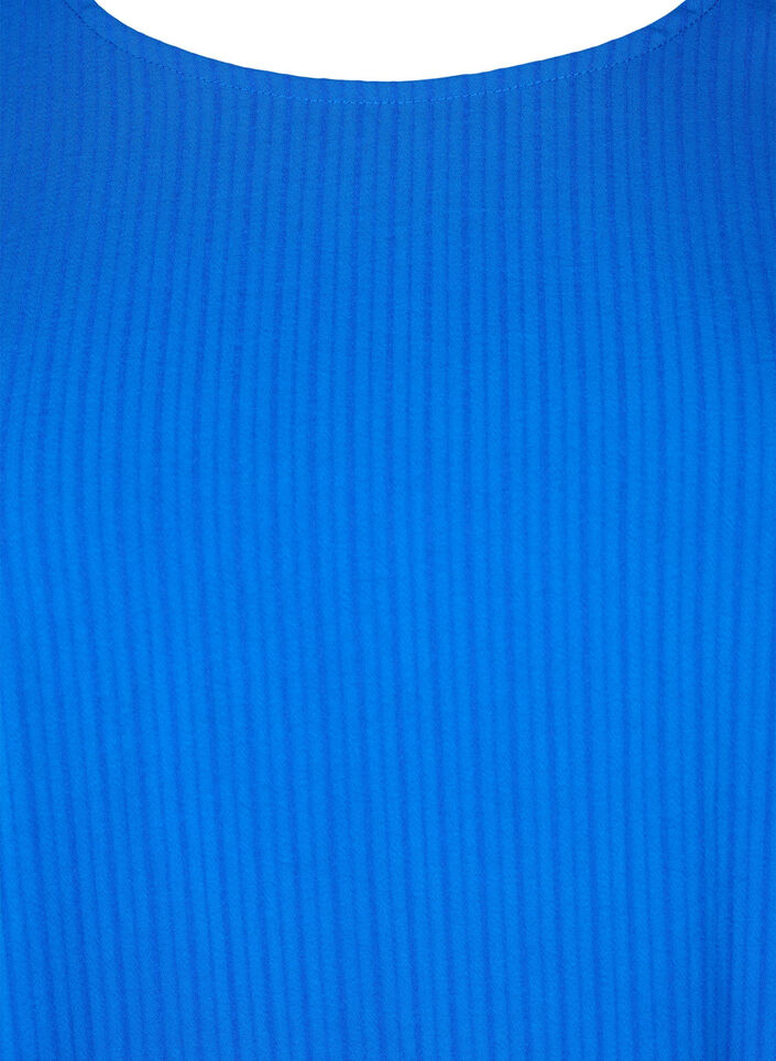 Kortärmad viskosblus med knytband, Princess Blue, Packshot image number 2