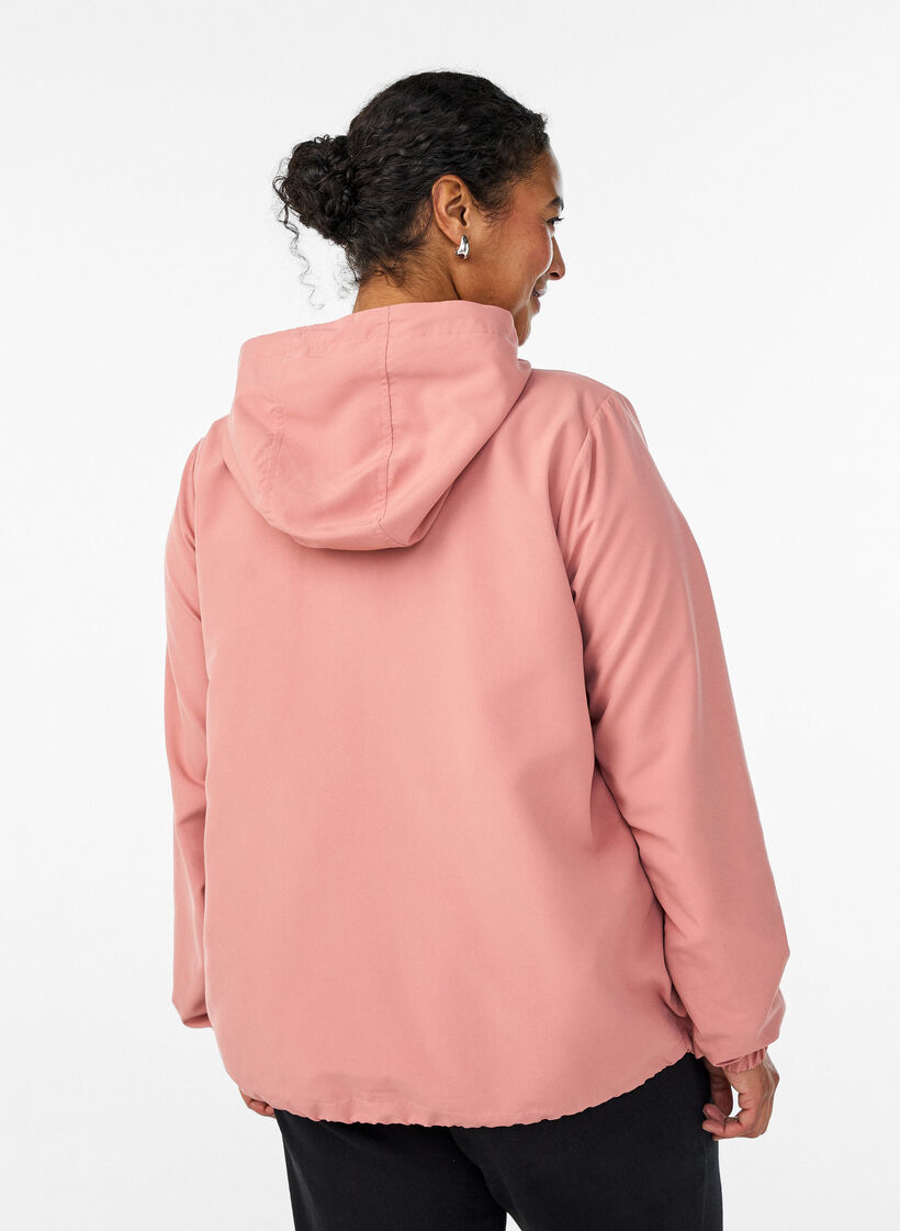 L&auml;tt jacka med huva och dragkedja, Rosa, Model image number 2