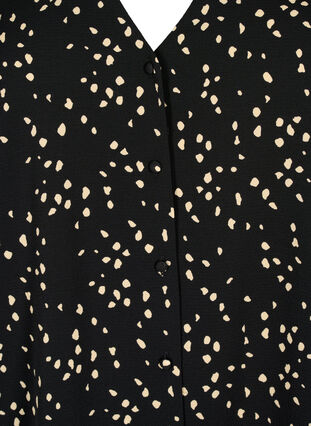 Skjortblus med V-ringning och tryck, Black Dot AOP, Packshot image number 2