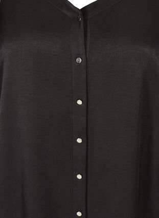 Tunika med knappar och 3/4 ärmar, Black, Packshot image number 2