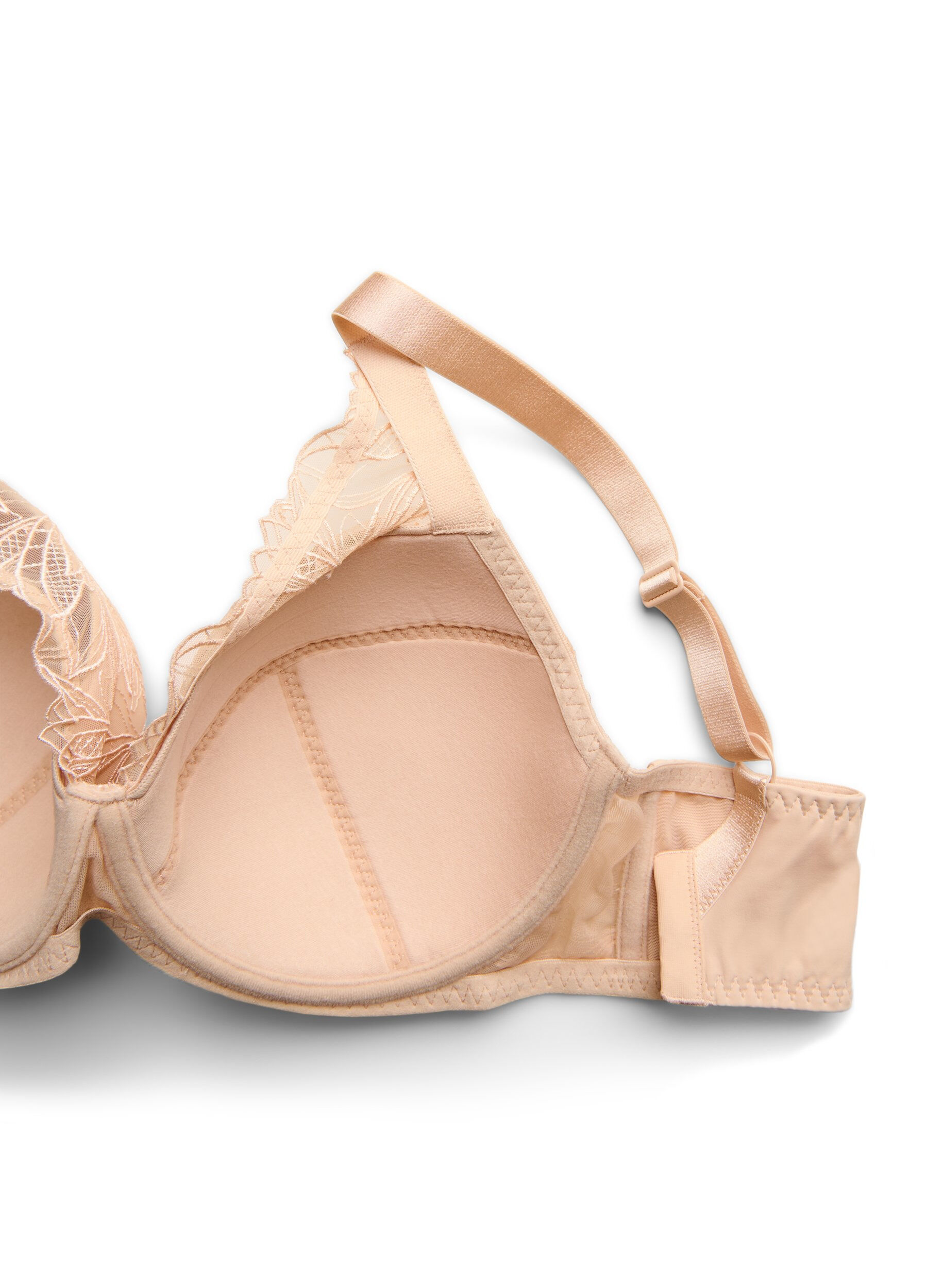 ZizziVadderad spets-BH med bygel, Beige, Packshot image number 3