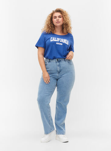 Megan jeans med extra hög midja, Light blue, Model image number 0