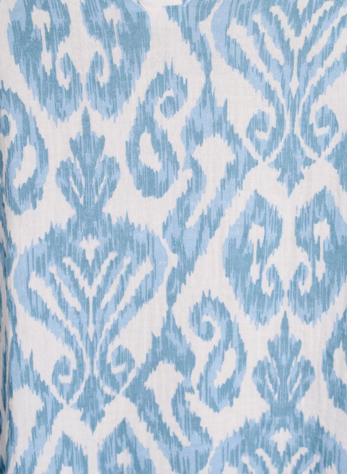 Kort a-linjeformad kl&auml;nning i bomullsmuslin, Vanilla, Packshot image number 3