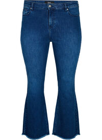Ellen bootcut jeans med rå kant