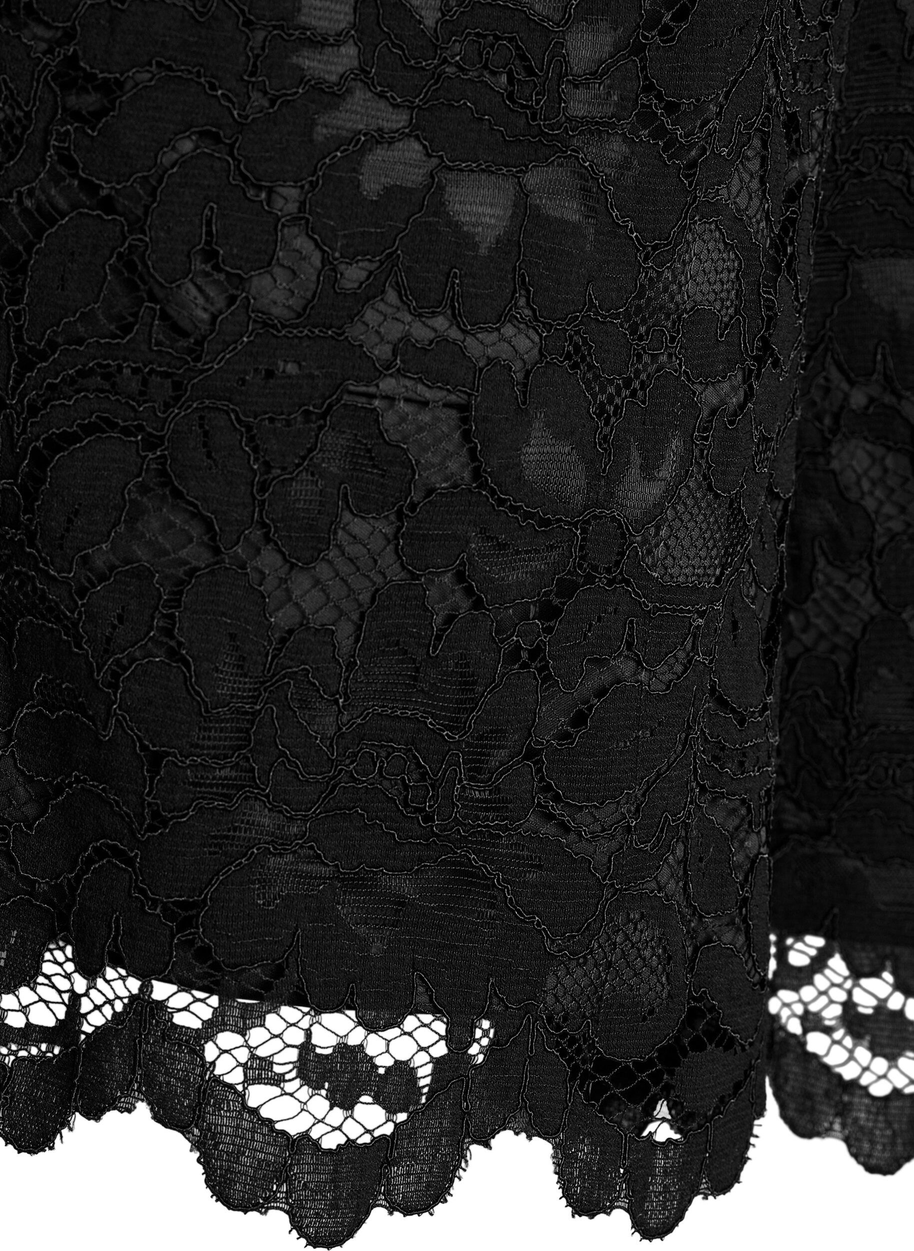 ZizziSpetsshorts med h&ouml;g midja och fickor, Svart, Packshot image number 3