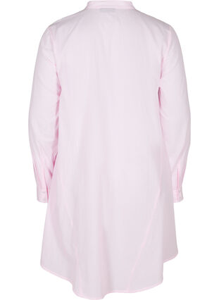 Randig bomullsskjorta med volanger, Pink Stripe, Packshot image number 1