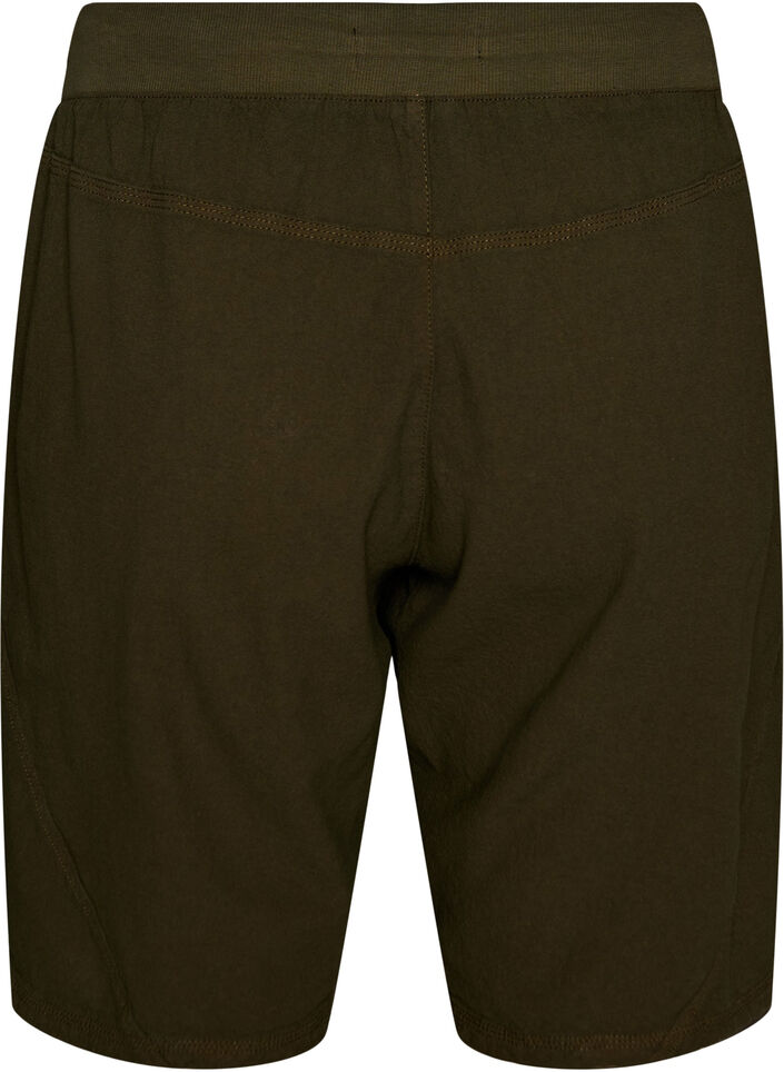 L&ouml;sa shorts i bomull med fickor, Gr&ouml;n, Packshot image number 1