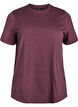 Enkel t-shirt i bomull med rund halsringning, M&ouml;rk Bordeaux, Packshot image number 0
