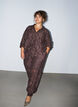 Bomberjacka i blommig jacquard, Brun, Model image number 1