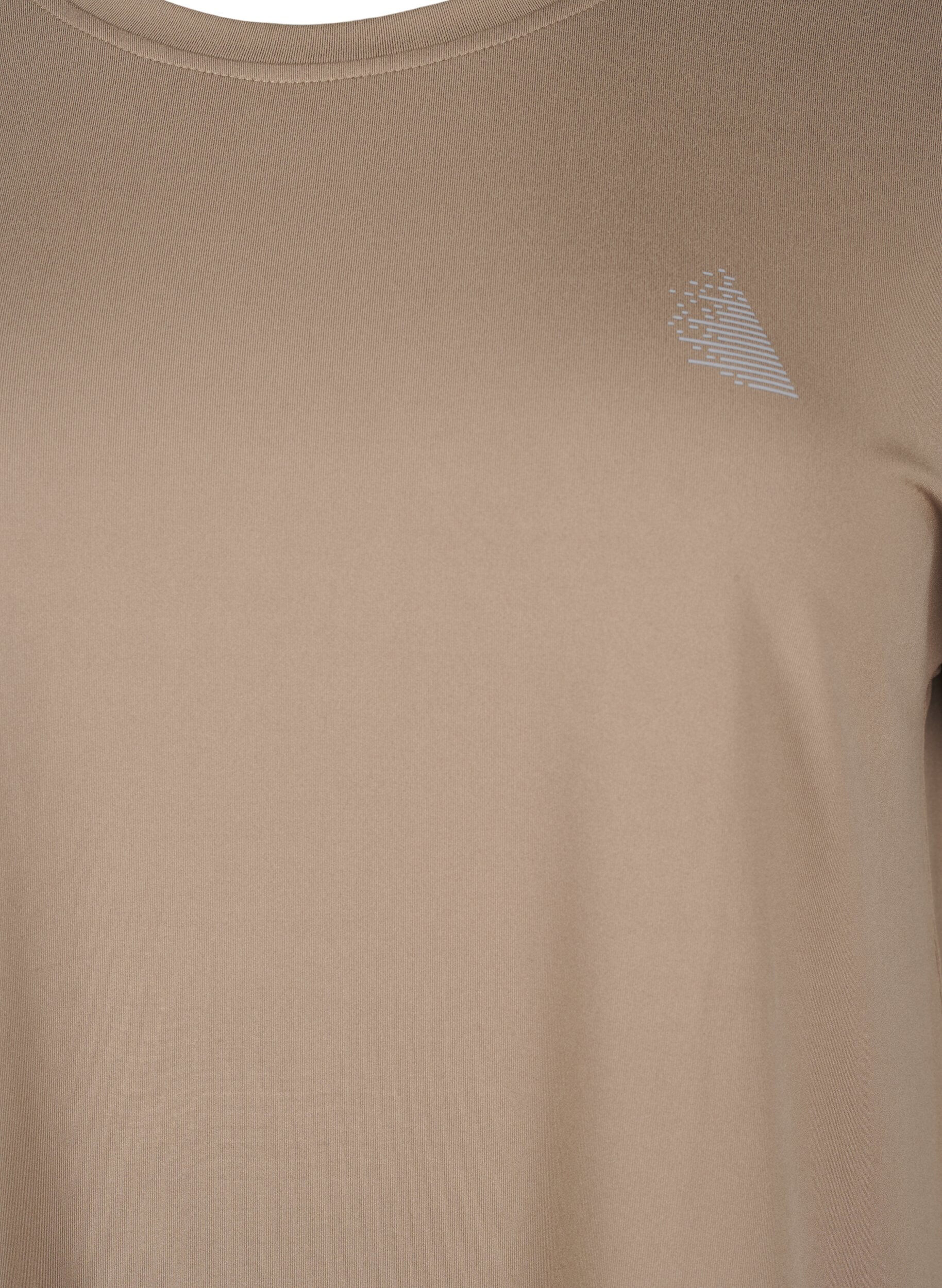Zizzi Enf&auml;rgad tr&auml;nings t-shirt, Beige, Packshot image number 2
