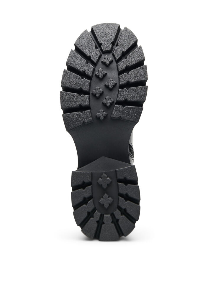 Chelsea boot med kraftig sula och ribbade paneler, Svart, Packshot image number 4
