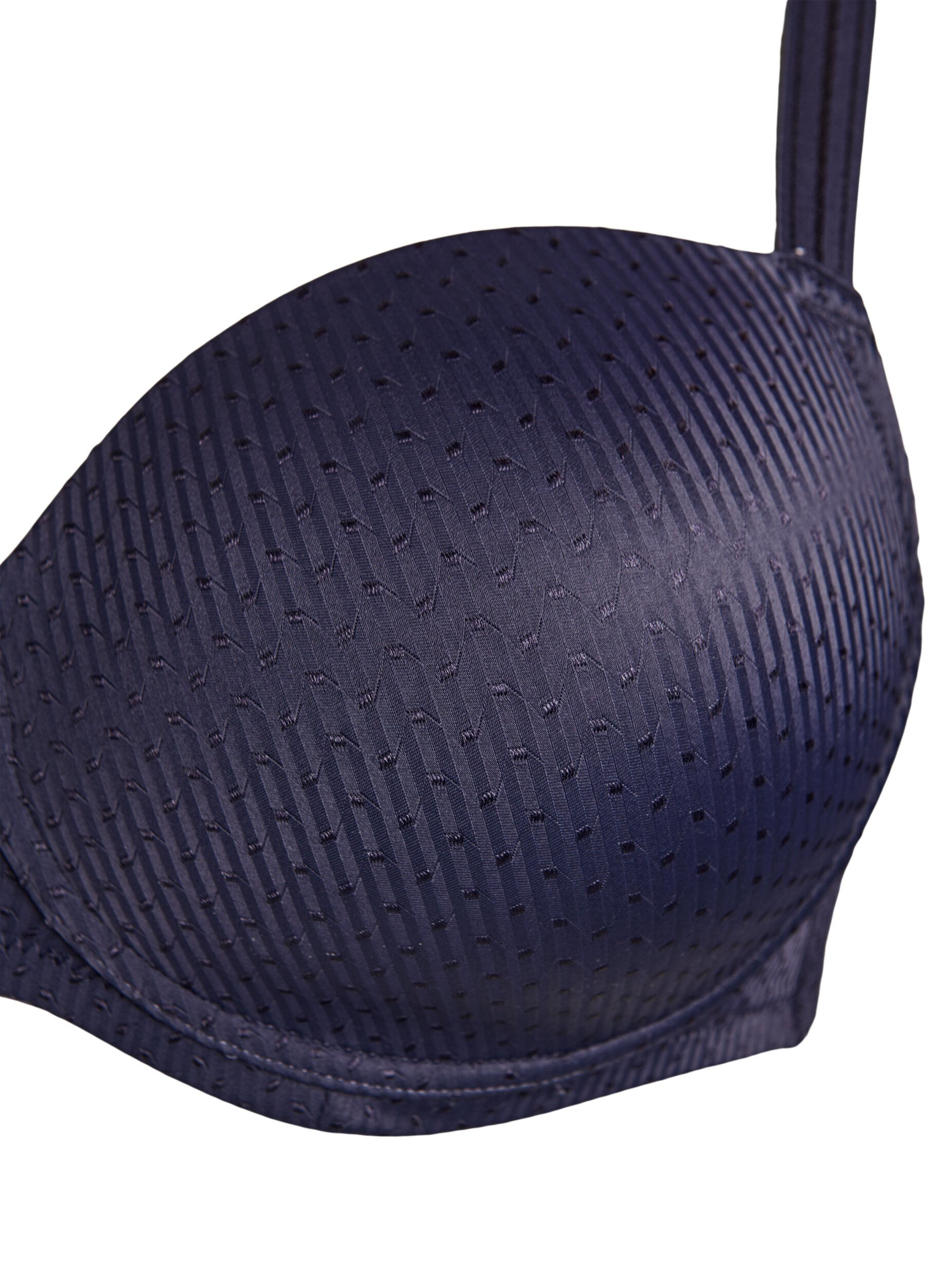 Zizzi Formpressad bygel-bh med m&ouml;nster, Bl&aring;, Packshot image number 2