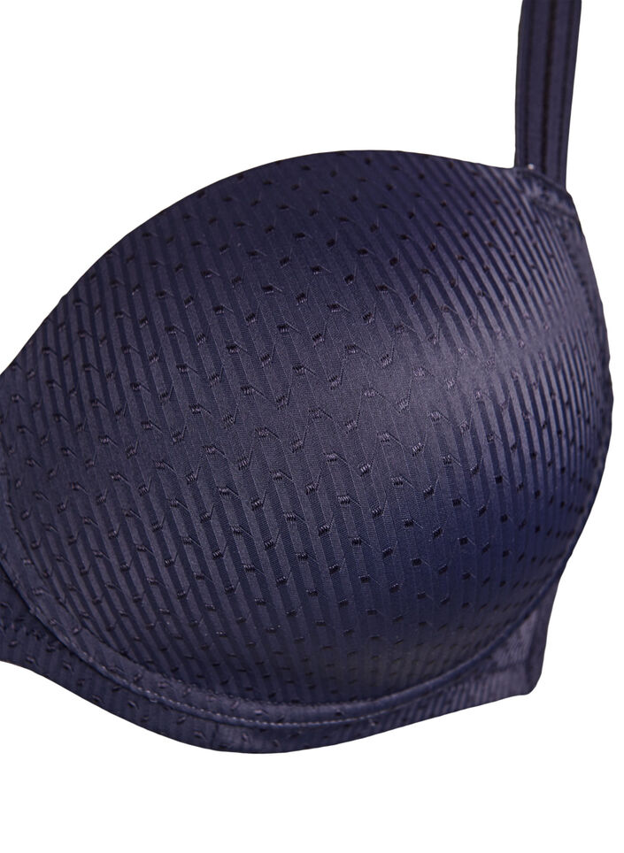 Formpressad bygel-bh med mönster, Blå, Packshot