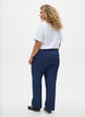 Jeans med rak passform och res&aring;r i midjan, Bl&aring;, Model image number 1