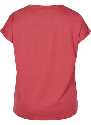Kortärmad t-shirt i bomull, Earth Red, Packshot image number 1