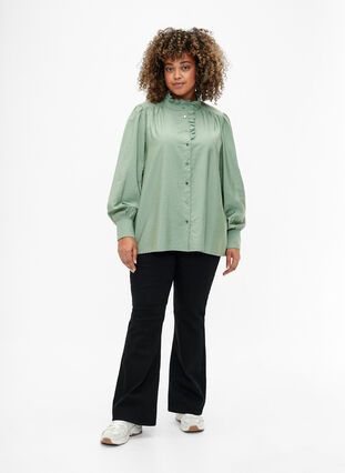 Viskosshirt blus med ruffles, Green Bay, Model image number 2