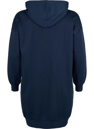 Sweatshirtklänning med huva och dragkedja, Navy Blazer, Packshot image number 1