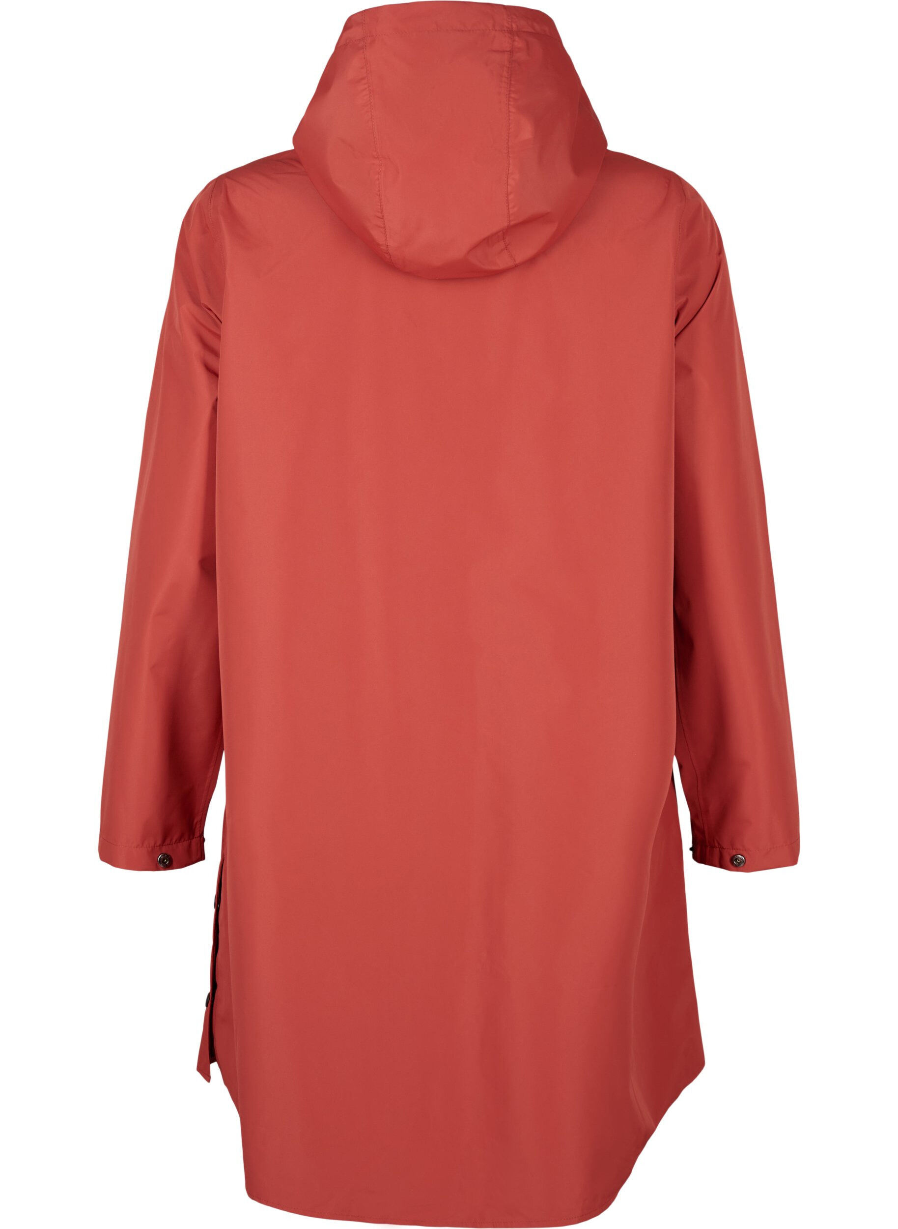 Zizzi Regnjacka med fickor och huva, R&ouml;d, Packshot image number 1