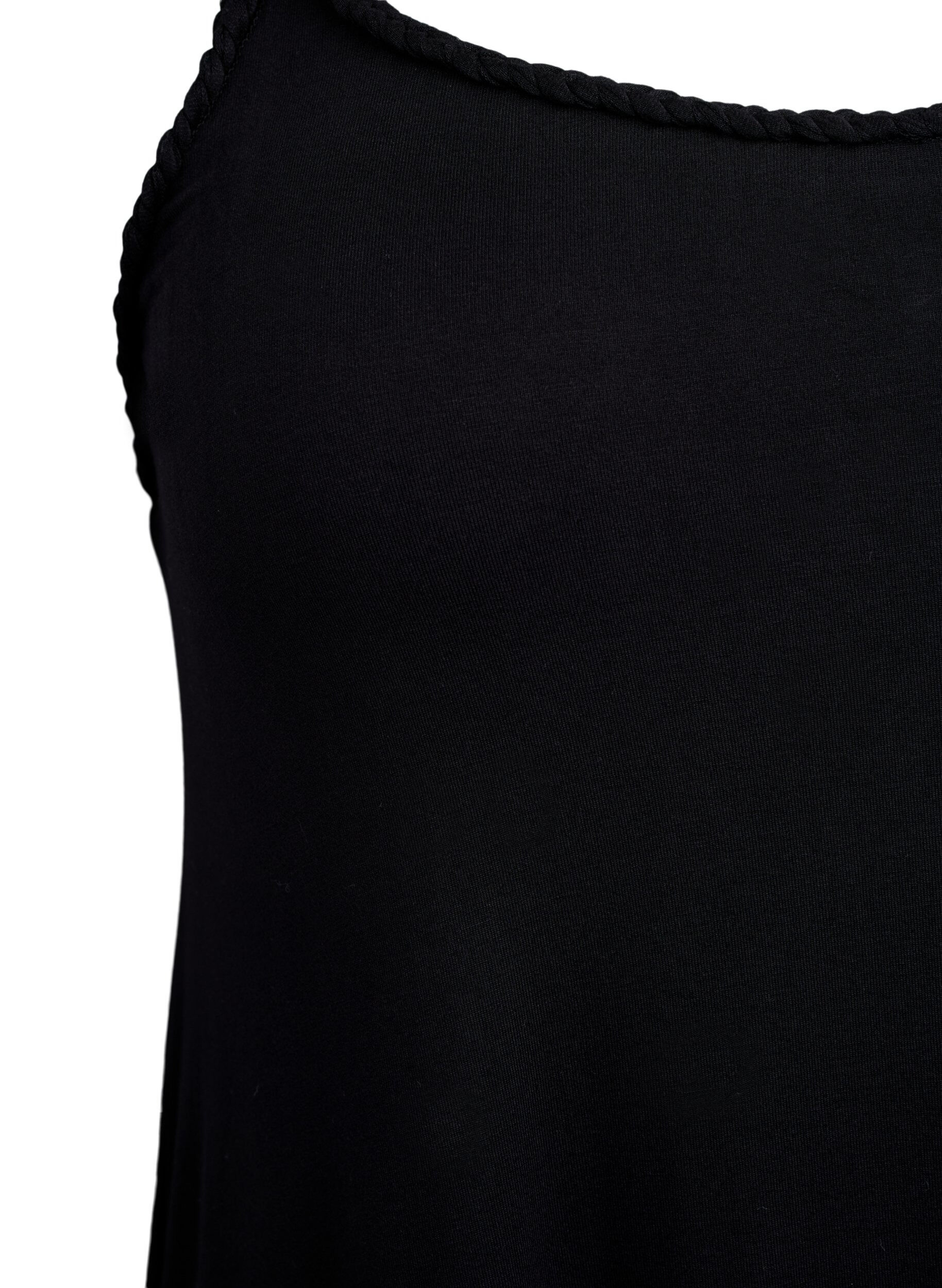 Zizzi Strandkl&auml;nning i viskos med fl&auml;tade axelband, Svart, Packshot image number 2