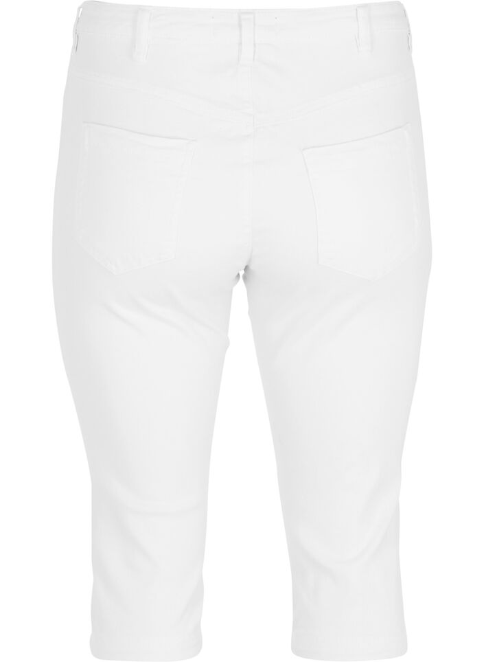 Amy caprijeans med h&ouml;g midja och super slim fit, Vit, Packshot image number 1