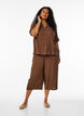 Culotte-byxor i bomullsmuslin med h&ouml;g midja, Brun, Model image number 0