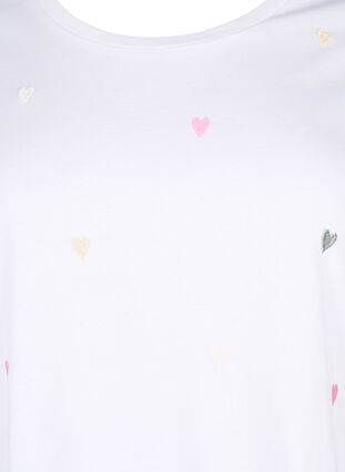 T-shirt med hjärtan i ekologisk bomull, Bright W. Love Emb., Packshot image number 2