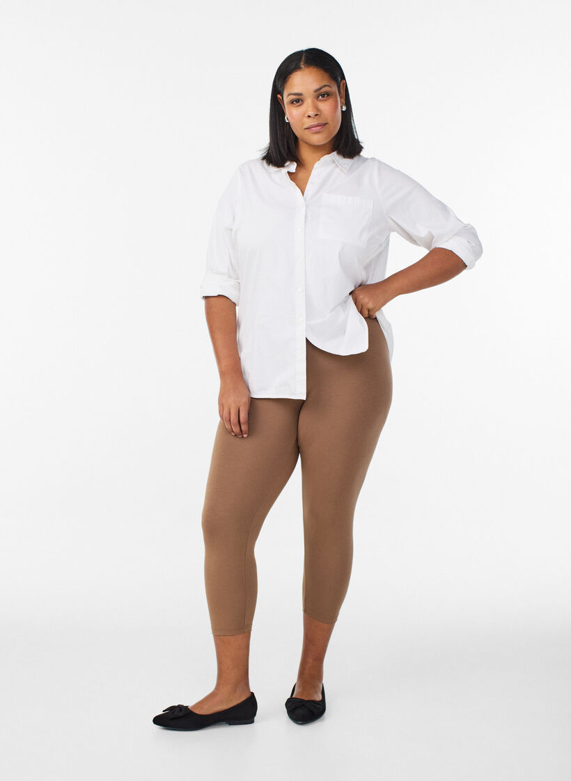 3/4 bas-leggings, Brun, Model image number 1