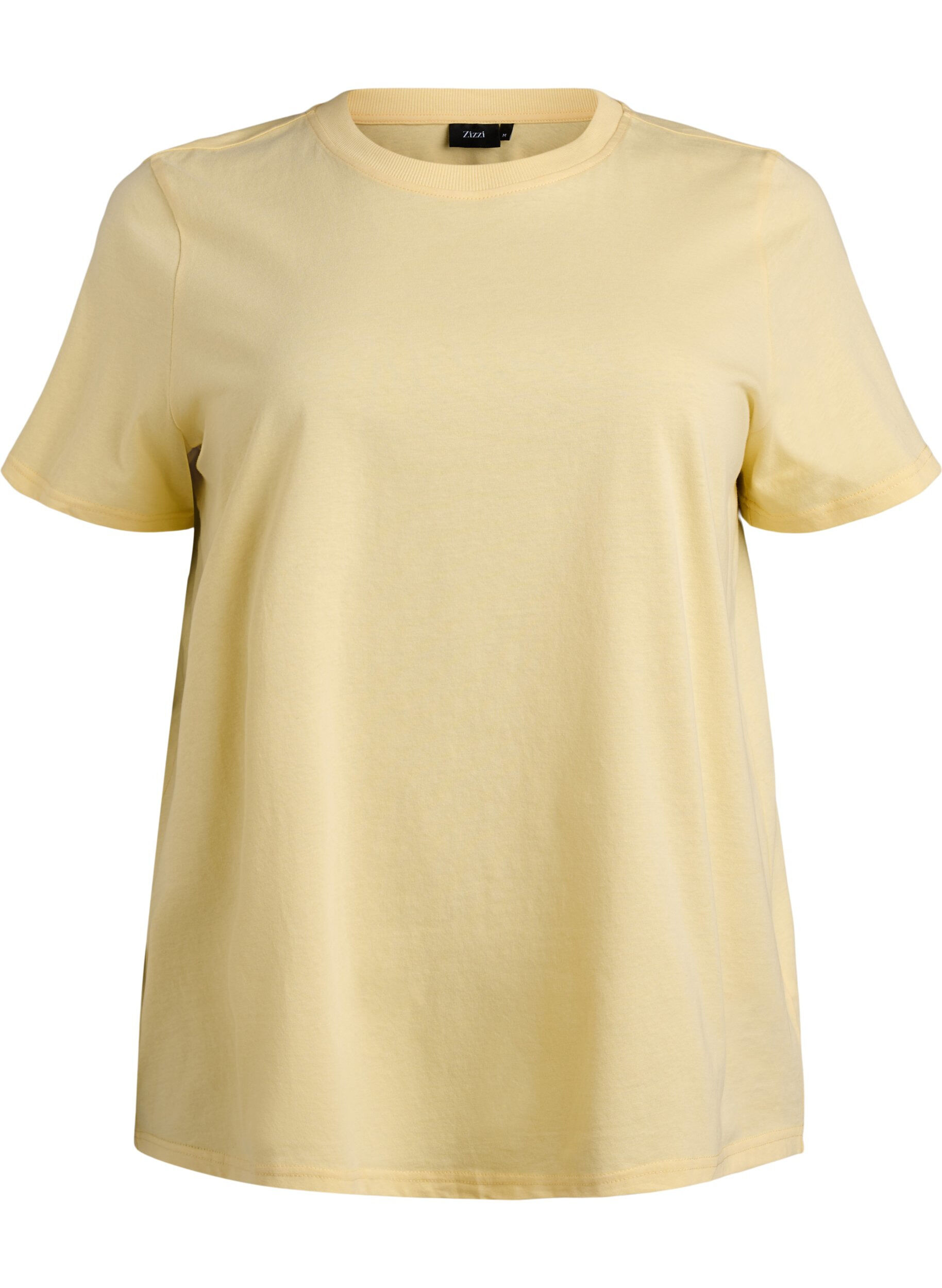 Enkel t-shirt i bomull med rund halsringning