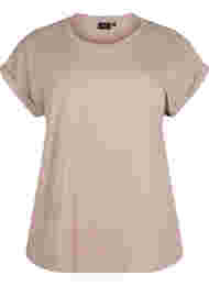 Kortärmad t-shirt i bomullsmix, Desert Khaki