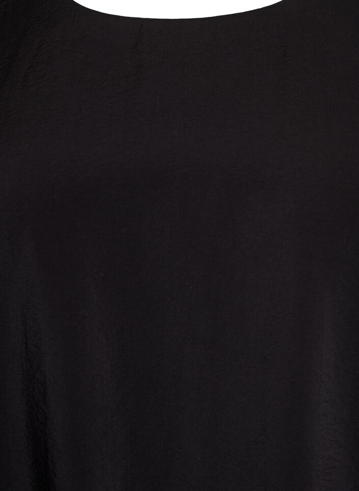 Ballongklänning i knälångd med fickor, Svart, Packshot image number 2