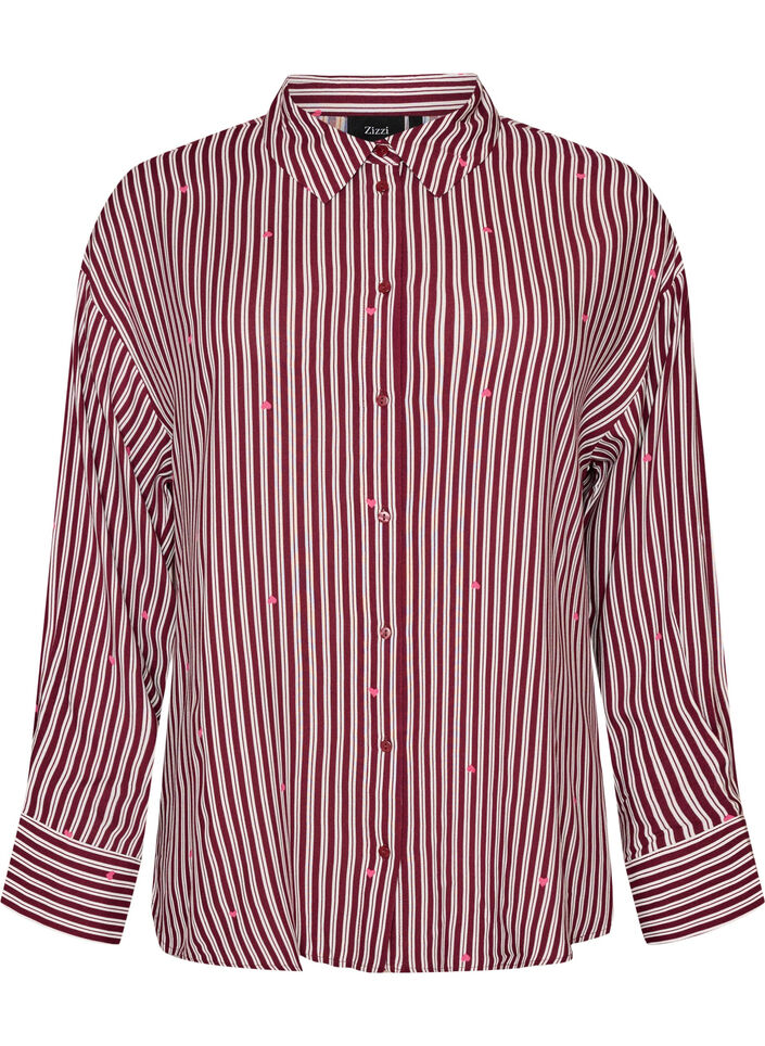 Nattlinne med r&auml;nder och hj&auml;rtan, M&ouml;rk Bordeaux, Packshot image number 0
