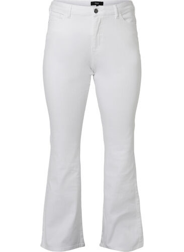 Ellen bootcut jeans med hög midja, White, Packshot image number 0