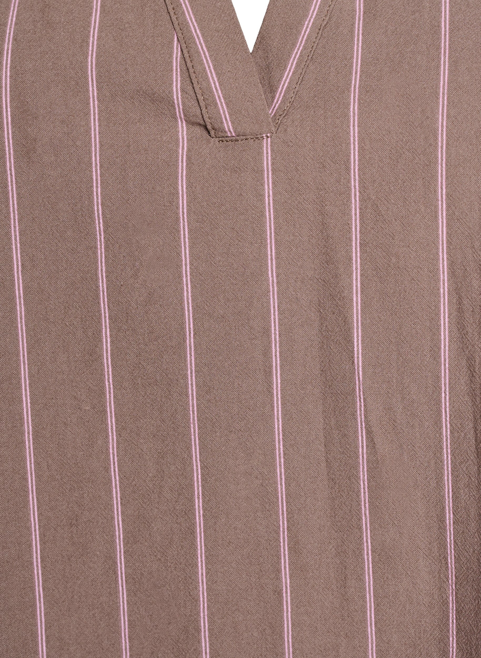 Zizzi Tunika med v-ringning och volangdetaljer, Brun, Packshot image number 2