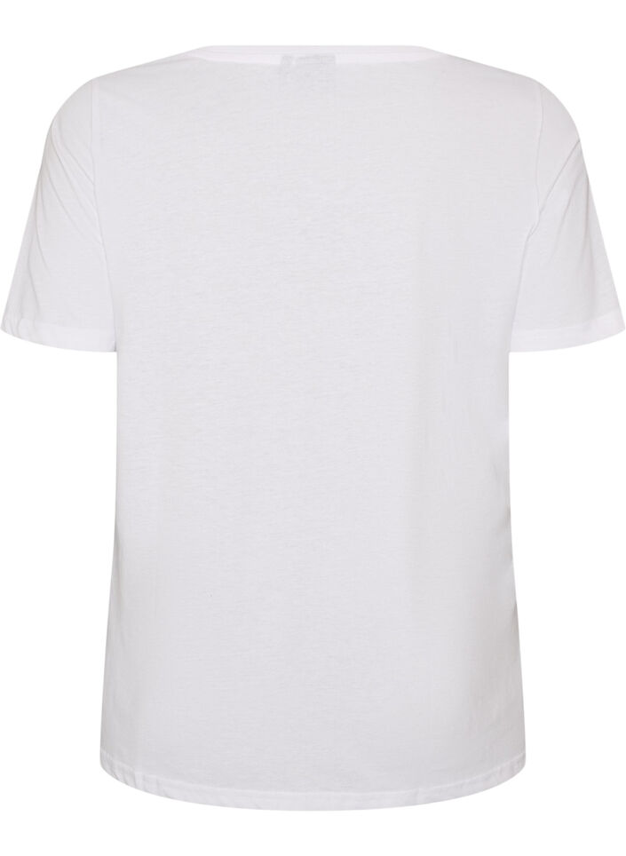 T-shirt med tryck, Vit, Packshot image number 1