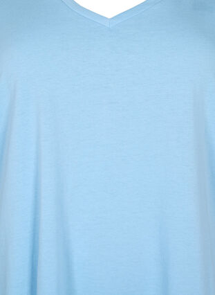Kortärmad t-shirt med v-hals, Placid Blue, Packshot image number 2