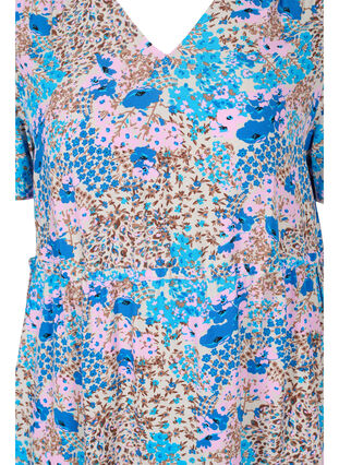 Mönstrad klänning med snördetaljer, Blue Rose Flower, Packshot image number 2